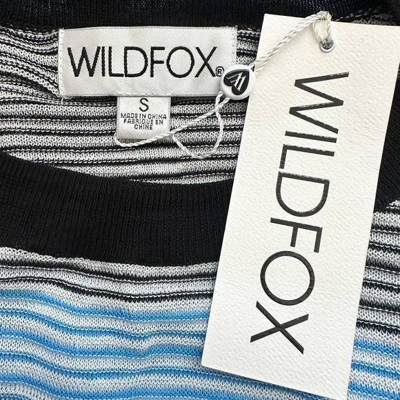 Wildfox Astor Aura Distressed Striped Ruffle Detail Sweater NWT Size S - Picture 8 of 12